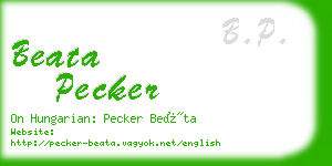 beata pecker business card